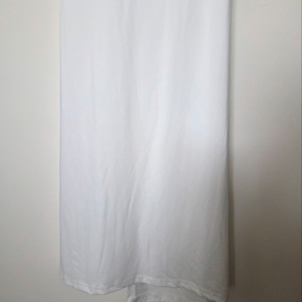 Elegant White Halter Draped Dress With Front Cut Out Sz. L - Picture 6 of 7